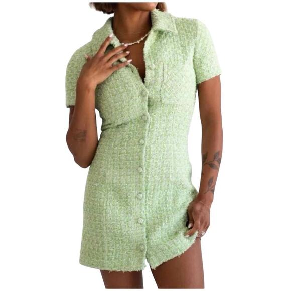 Rumored Notting Hill Tennis Tweed Mini Dress Size US 8 - Picture 5 of 12